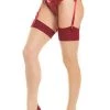 Coquette Christmas Cuban Heel With Back Seam Sheer Stockings