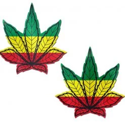 Pastease Indica Pot Leaf: Rasta Weed Nipple Pasties