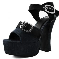 TUK A9439L Black & Grey Leopard Spice Platform Heel Women