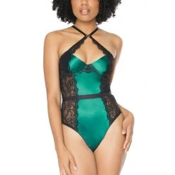 Coquette Lace & Satin Teddy Christmas