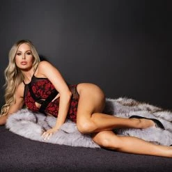 Coquette Halter Teddy Christmas