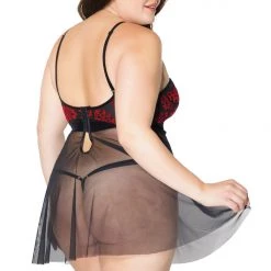 Coquette Christmas Halter Babydoll & G-String Set