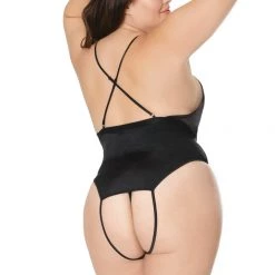 Coquette Deep V Crotchless Teddy Festival