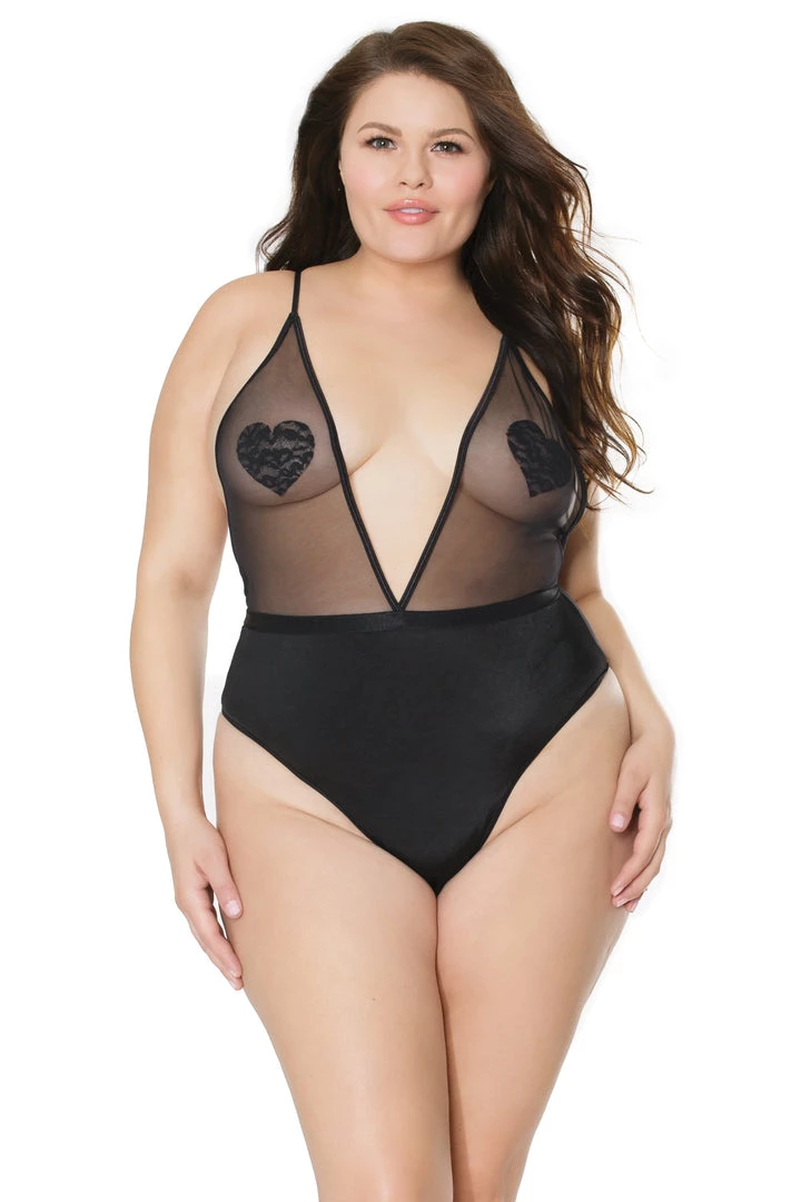 Coquette Deep V Crotchless Teddy Festival 1 Coquette Deep V Crotchless Teddy Festival