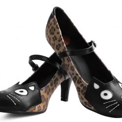 Women TUK A9444L Leopard Kitty Mary Jane Heel