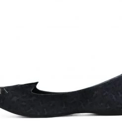 TUK A9434L Black & Grey Leopard SophistaKitty Flat Women