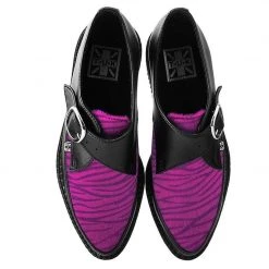 TUK A9513 Black Tukskin™ & Zebra Pointed Buckle Creeper