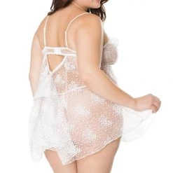 Coquette Lingerie Floral Tulle Babydoll & G-string Set