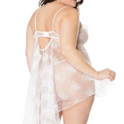 Coquette Lingerie Floral Tulle Babydoll & G-string Set