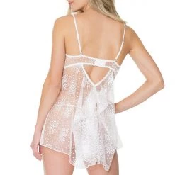 Coquette Lingerie Floral Tulle Babydoll & G-string Set