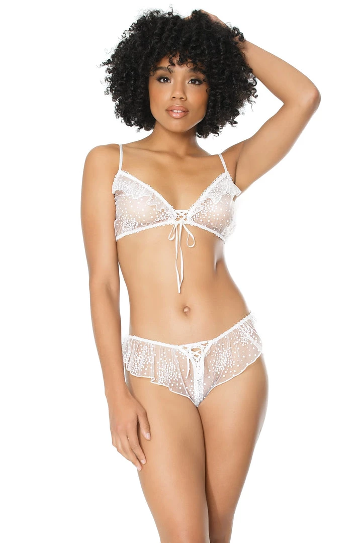 Coquette Floral Tulle Bralette & Panty Set 3 Coquette Floral Tulle Bralette & Panty Set