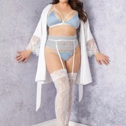 Coquette Metallic Stretch Lace Bra Set Lingerie