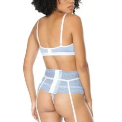 Coquette Metallic Stretch Lace Bra Set Lingerie