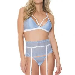 Coquette Metallic Stretch Lace Bra Set Lingerie