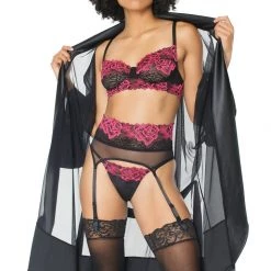 Coquette Scallop Stretch Lace 3 PC Set Lingerie