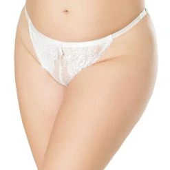 Coquette Panties Scallop Stretch Lace Crotchless Panty