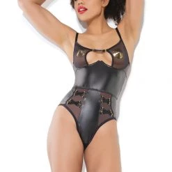 Coquette Sheer Crotchless Teddy Lingerie