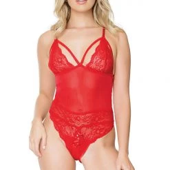 Coquette Scallop Lace Mesh Crotchless Teddy 15 Coquette Scallop Lace Mesh Crotchless Teddy