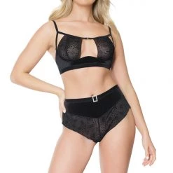 Coquette Stretch Velvet Bra & Panty Set Christmas