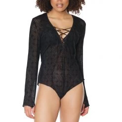 Coquette Christmas Velvet Flocked Mesh Romper