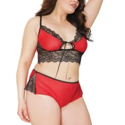 Coquette Scallop Lace Cami Top & Panty Christmas