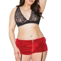 Coquette Velvet Garter Shorts Christmas