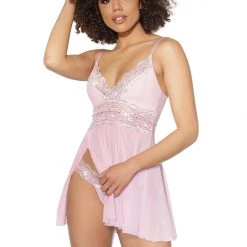 Coquette Metallic Shimmer Babydoll & Thong 10 Coquette Metallic Shimmer Babydoll & Thong