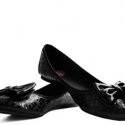 Women TUK A9433L Black Leopard Patent Flat