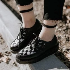 TUK V9536 Black & White Checkered Viva Mondo Creeper