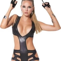 Mapale Lingerie Glossy Wet Look Bodysuit Women