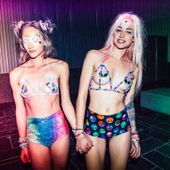 Pastease Plus X: Silver Holographic Cross Nipple Pasties Festival