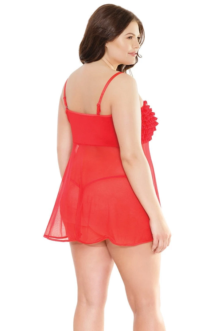 Coquette Christmas Ruffle Bust Babydoll 14 Coquette Christmas Ruffle Bust Babydoll