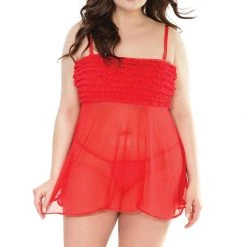 Coquette Christmas Ruffle Bust Babydoll 32 Coquette Christmas Ruffle Bust Babydoll
