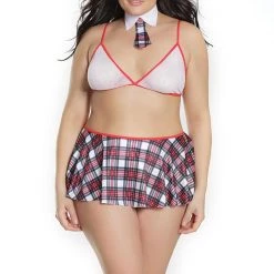 Coquette "Schoolgirl" Bra, Skirt & Collar Set