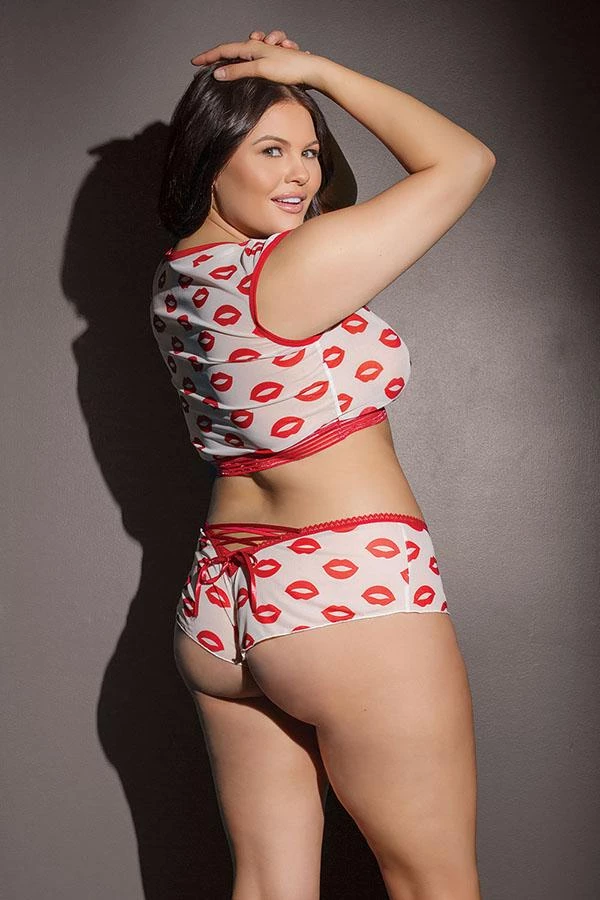 Coquette Christmas Crop Top & Booty Short 2 Coquette Christmas Crop Top & Booty Short