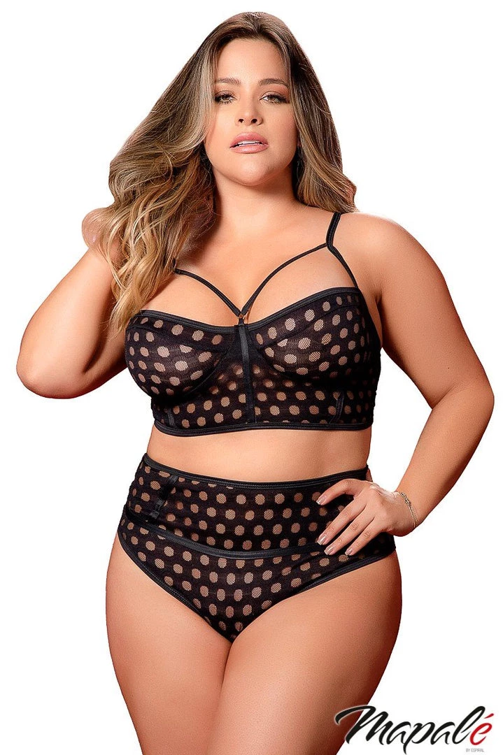 Mapale Lingerie Sheer Dot Mesh 2PC Set 1 Mapale Lingerie Sheer Dot Mesh 2PC Set