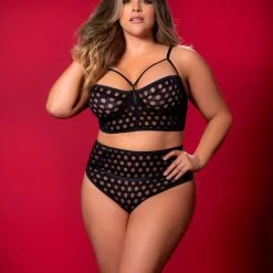 Mapale Lingerie Sheer Dot Mesh 2PC Set 6 Mapale Lingerie Sheer Dot Mesh 2PC Set