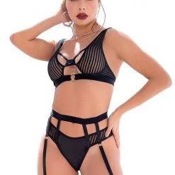 Mapale Lingerie 2PC Striped Set Women