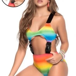 Mapale Lingerie Opaque Rainbow Gradient Teddy Women