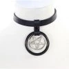 Funk Plus Christmas GENUINE LEATHER PENTA RING CHOKER