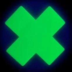 Pastease Plus X: Neon Green Day-Glow Lycra Cross Nipple Pasties 5 Pastease Plus X: Neon Green Day-Glow Lycra Cross Nipple Pasties