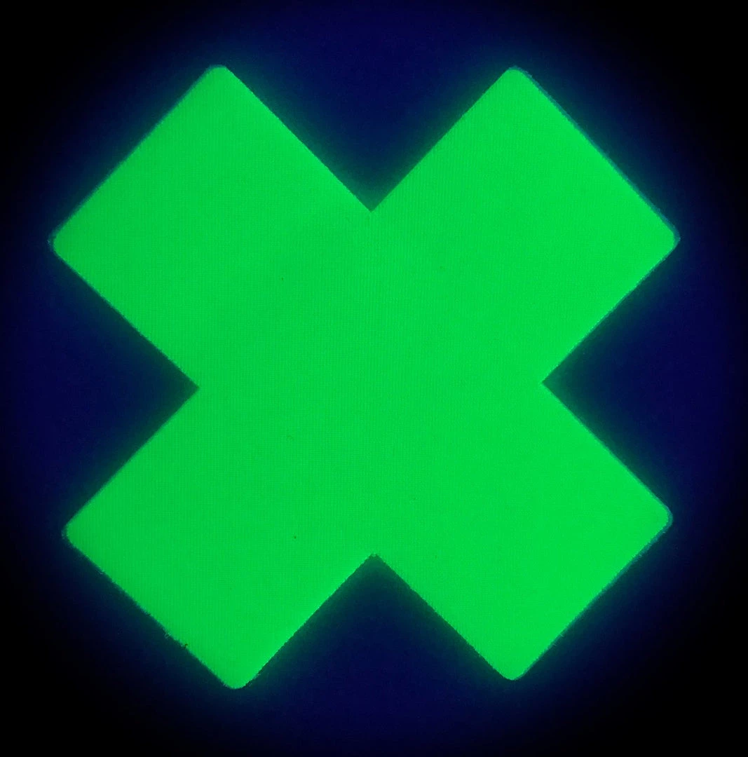 Pastease Plus X: Neon Green Day-Glow Lycra Cross Nipple Pasties 3 Pastease Plus X: Neon Green Day-Glow Lycra Cross Nipple Pasties