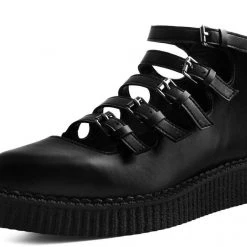 TUK A9417L Black TUKskin⢠Multi-Strap Pointed Mary Jane Creeper