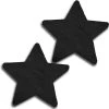 Glitter Women Satin Solid Black Star Pasties