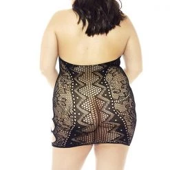 Glitter Geo Pattern Knit Chemise Women