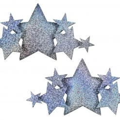 Pastease Demi: Silver Glitter Stars Breast Cover Pasties