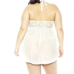 Glitter Women Halter Lace & Mesh Babydoll 7 Glitter Women Halter Lace & Mesh Babydoll