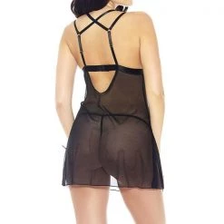 Glitter Women Satin & Mesh Babydoll