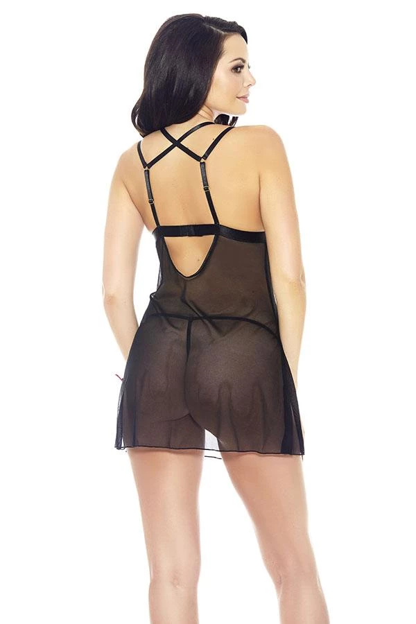 Glitter Women Satin & Mesh Babydoll 2 Glitter Women Satin & Mesh Babydoll