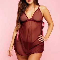 Glitter Stretch Mesh Babydoll Women